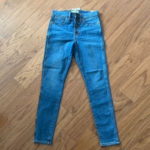 Madewell 10” high rise skinny jeans size 28